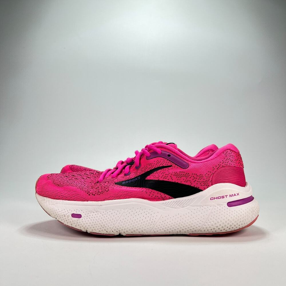Brooks Ghost Max Pink Glo Running Shoes Sneakers 1203951B628 Womens Size 7.5 - Picture 4 of 11